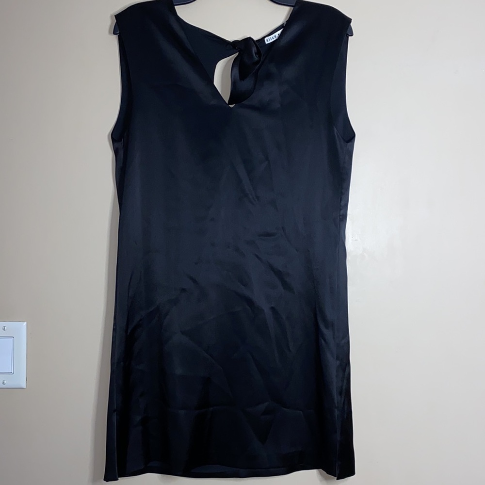 ALICE + OLIVIA Carita Satin Tie Back Mini Dress - Picture 9 of 12